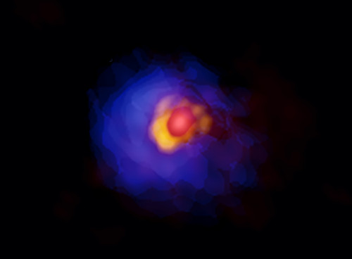 Imagen de la protoestrella masiva G353.273+0.641 obtenida con ALMA/ALMA (ESO/NAOJ/NRAO), Motogi et al.